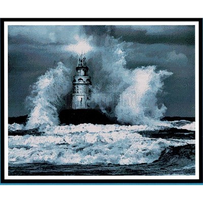 Borduurblad productfoto Storm and Lighthouse- patroon