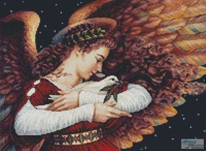 Borduurblad productfoto Garenset Artecy 'Mini The Angel and the Dove'