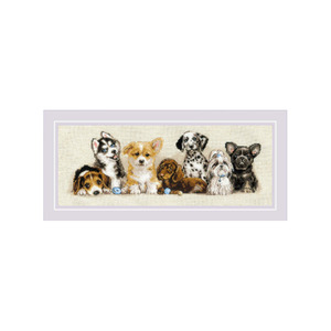 Borduurblad productfoto Borduurpakket Riolis ‘Puppies’