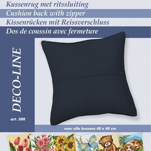 Borduurblad productfoto Rugkussen met rits - zwart 2