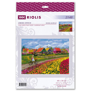 Borduurblad productfoto Borduurpakket Riolis ‘Tulip Field’ 2