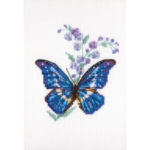 Borduurblad productfoto Borduurpakket RTO ‘Polemonium and Butterfly’