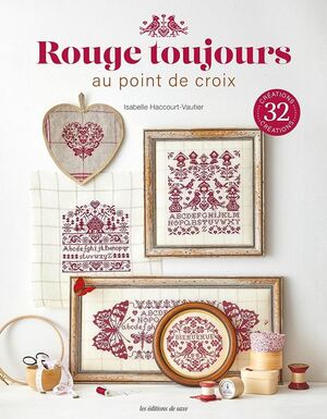 Borduurblad productfoto Boek Rouge toujours au point de croix - 32 créations