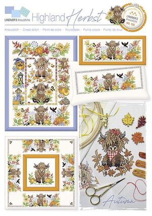 Borduurblad productfoto LINDNER'S KREUZSTICHE LEAFLET ' HIGHLAND HERBST 159 '