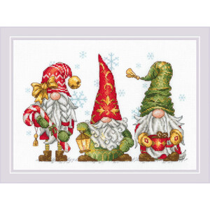 Borduurblad productfoto Borduurpakket Riolis ‘Jolly Gnomes’