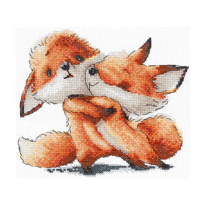 Borduurblad productfoto Borduurpakket Andriana ‘Red Foxes’