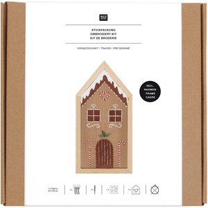 Borduurblad productfoto Borduurpakket Rico Design Huisje ‘Gingerbread House’ 2